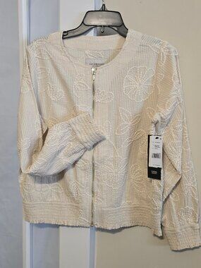 Liverpool Los Angeles Long Sleeve Jacket with Smocking  Size Petite L  *NWT